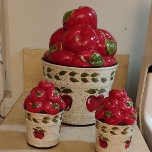 Apple Themed Ceramic Canister Set